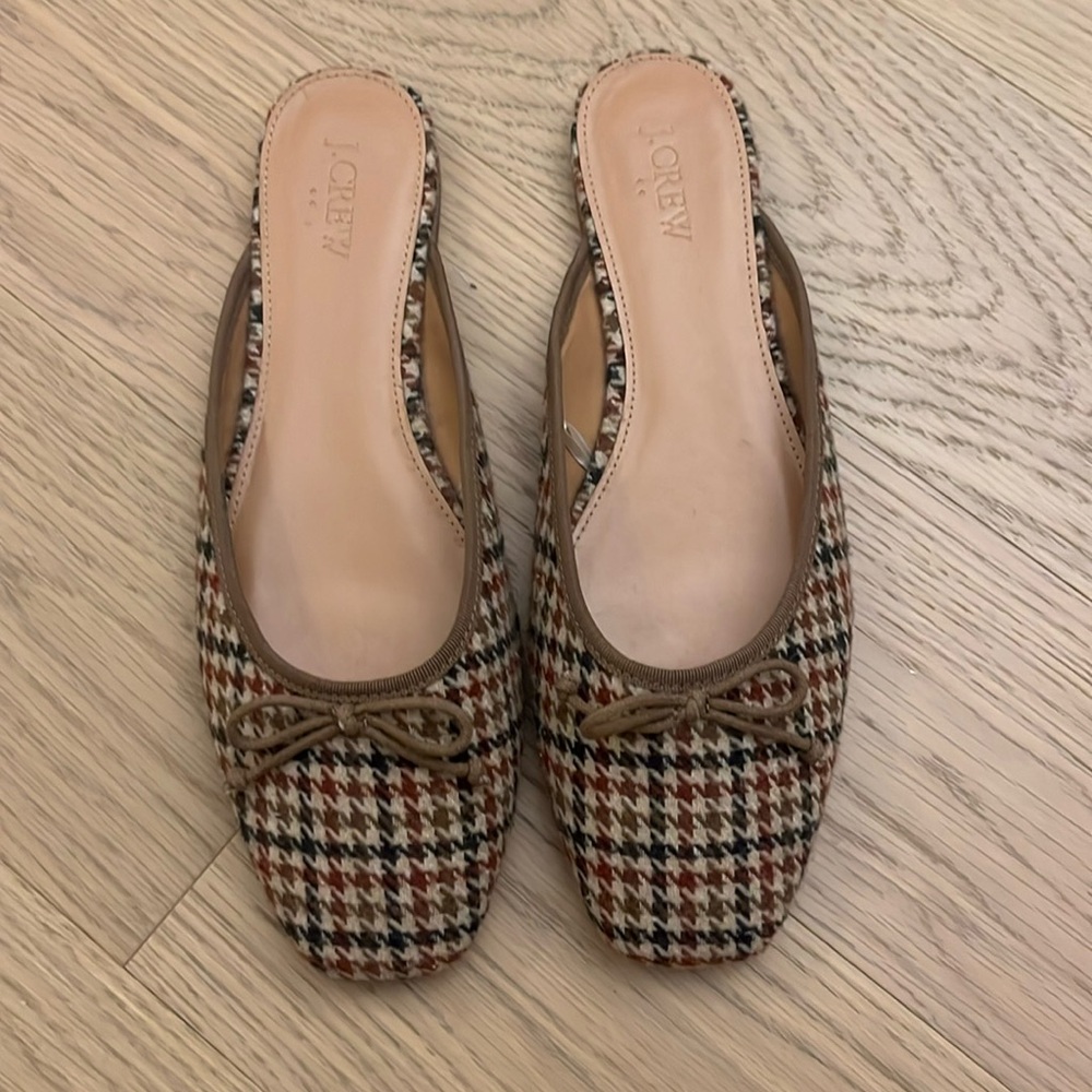 JCREW Houndstooth Mules